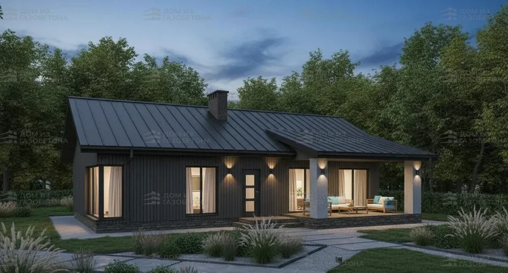 Проект Одноэтажный дом 17 на 12, 143 м2