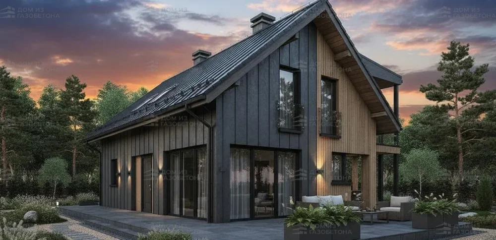 Проект Двухэтажный дом 11 на 11, 124 м2