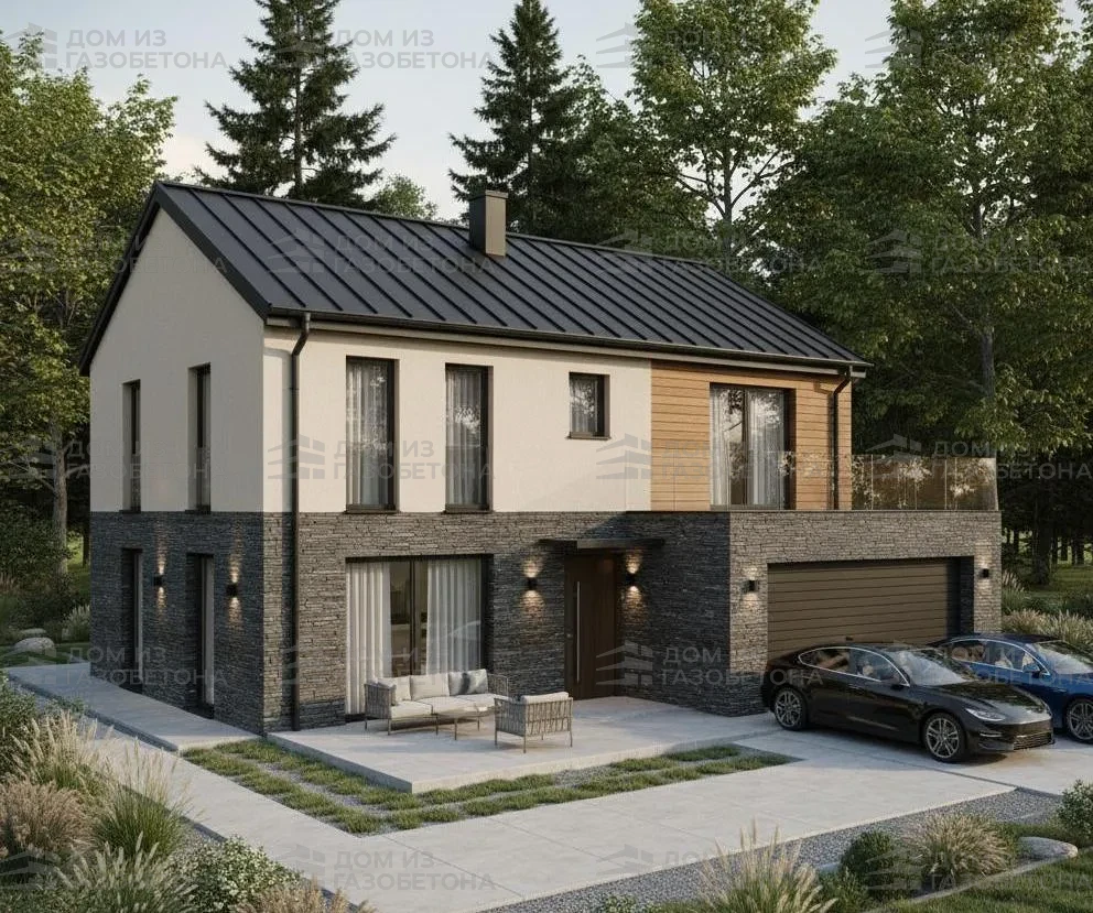 Проект Двухэтажный дом 17 на 17, 259 м2