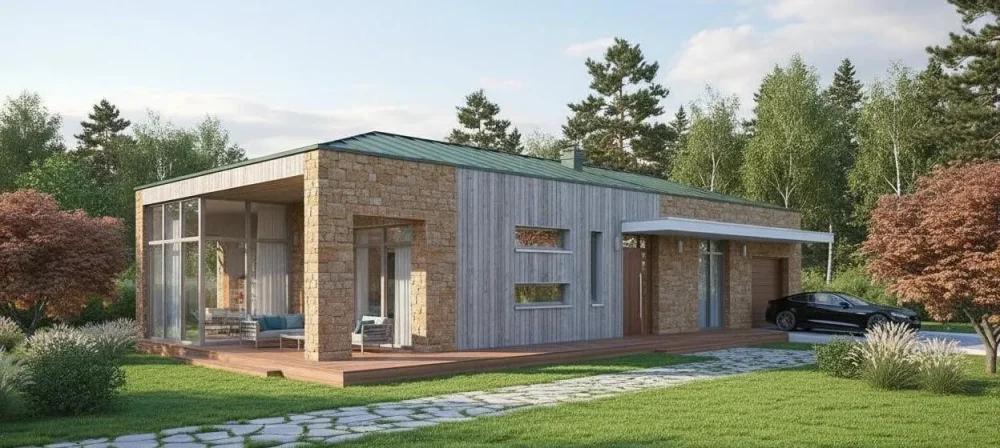 Проект Одноэтажный дом 18 на 11, 109 м2