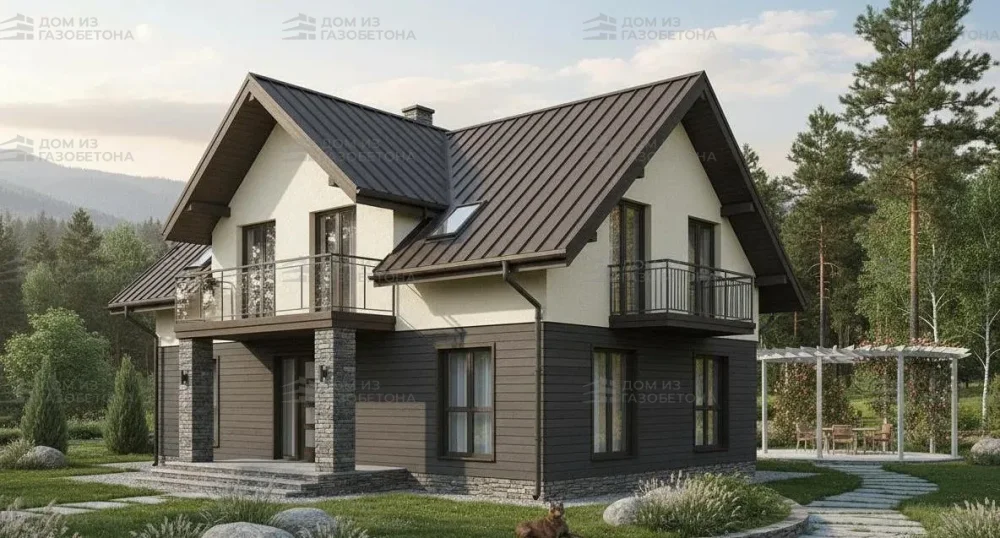 Проект Двухэтажный дом 11 на 10, 130 м2