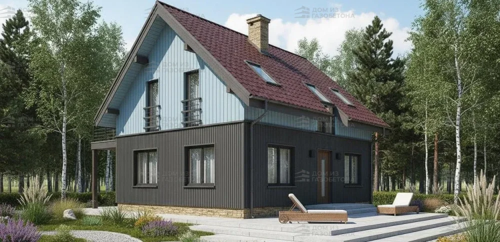 Проект Двухэтажный дом 14 на 8, 129 м2