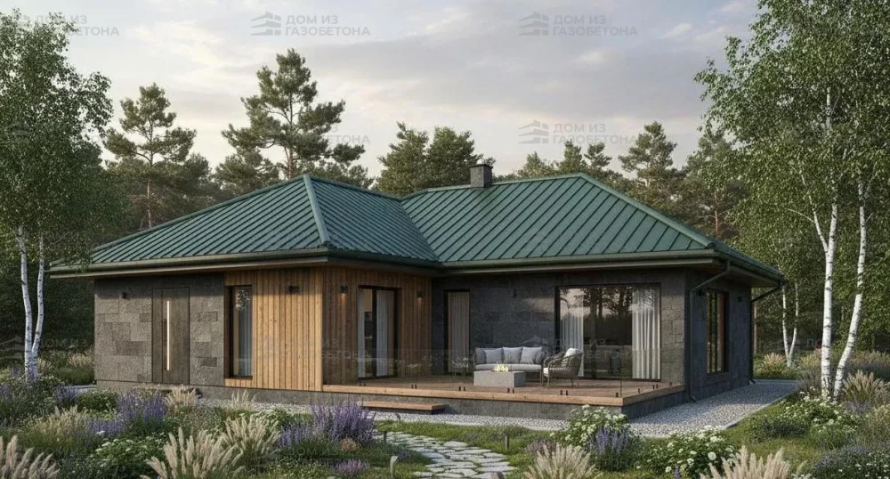 Проект Одноэтажный дом 17 на 22, 210 м2