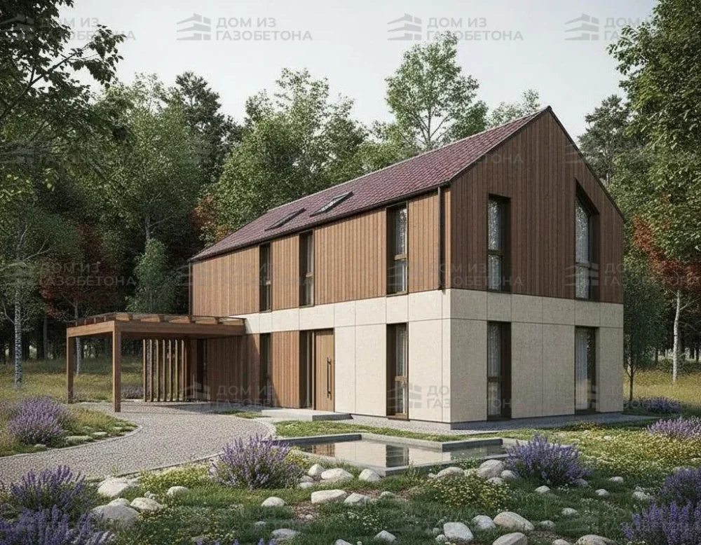 Проект Двухэтажный дом 22 на 8, 120 м2