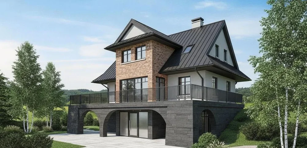 Проект Двухэтажный дом 15 на 15, 218 м2